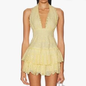 LoveShackFancy Janae Dress in Soft Yellow ~ xs ~ worn once
